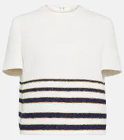 [Valentino] Valentino Striped cotton-blend top AU 16 multicoloured
