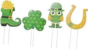 4pcs Shengpa Courtyard Inserts Outdoor Ornaments St Patricks Day Decorations St. Patricks Day Garden Sign Congrats Grad Sign Festival Yard Sign St. Patrick's Day Yard Signs Green BESPORTBLE