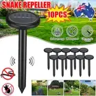 10pcs Solar Snake Repeller Solar Ultrasonic Pest Mole Rodent Repellents Garden