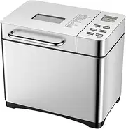 17 in 1 Fully Automatic Bread Maker Machine With Fruit Nut Dispenser - 2.2LB Stainless Steel, 15H Timer & 1H Keep Warm, Sourdough, Gluten-Free, Dough Maker