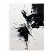 Abstract Painting Black White Canvas Print
