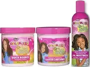 African Pride Dream Kids Olive Miracle Quick Bounce Detangling Pudding, Leave-In Conditioner & Anti-Breakage Oil Moisturizer