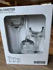 IKEA Blomster 3 Piece Candle Holder Set Clear Glass 901.674.39 Amsell Wesslander