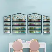 Wall Mounted Nail Polish Storage Racks, 4-Layer Nail Polish Display Rack, Nail Polish Bottle Storage Combined Display Rack, Lipstick/Perfume, for Nail Salon