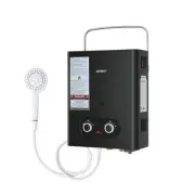 Portable Gas Water Heater Black 6L Min Outdoor Shower Camping Travel Safet DZ-BK