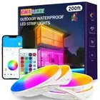 200ft Outdoor LED Strip Lights Waterproof, Bluetooth and APP Control LED Rope...