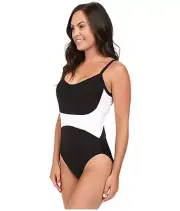 Magicsuit MIRACLESUIT SWIMSUIT Size 12 42 $170 Retail Black White Serena Cut Out
