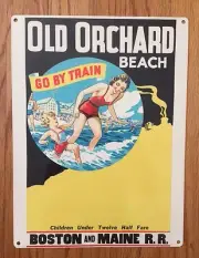 Old Orchard Beach Maine Saco Bay Boston Vintage Travel Poster Sign Home Decor