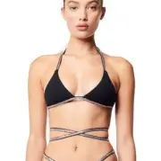 NWT Heron Preston Glitter Tape Rhinestone Wrap Bikini Top XS RRP $210