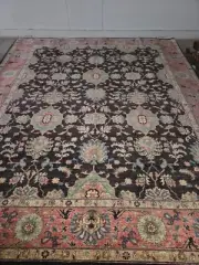 Oriental Afghan Chobi Handmade Knotted Traditional Wool Floor Rug Carpet 290x244