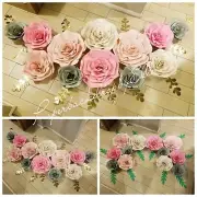 12 Handmade Beautiful paper flowers♡♡backdrop Wall Flowers decor
