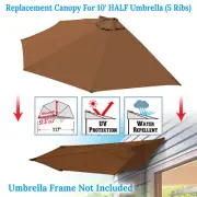 Replacement Canopy Cover Only for 10' Patio 10ft 5 Ribs Half Umbrella