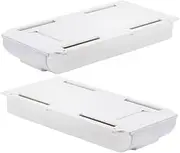 MINAOLULUS 2Pcs Under Desk Drawer Organizer Adhesive Storage for Desk Slide Out Design Material for Home Office Kitchen Organization
