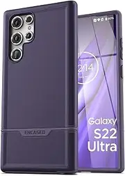 Encased Rebel Series for Samsung Galaxy S22 Ultra Case, Shockproof Protective Phone Case - Purple