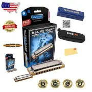 532 Blues Harp MS Harmonica in Key of C - Case, Manual & Cloth Included