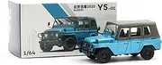 1:64 2020 J-eep Blue Soft-Top SUV Y5-01 Alloy Simulation Model Car