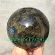 350g Natural labradorite ball quartz crystal sphere 61mm reiki healing XQ1275