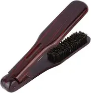 Ipetboom Hair Straightener Brush Clamp Wood Bristle Double-sided Brush Hair Styling Tool