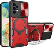 Phone Screen Protection Compatible with Samsung Galaxy A23 5G Case with Sliding Camera Cover, [Military Drop Protection], Case with Ring, Hard PC, Anti-Drop, Shockproof Rugged Shockproof Protective Ca