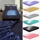 Satin-Silk Sheets Bed Deep Pocket Twin Full Queen King Bed Mattress Cover Soft