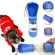 Dog Water Bottle Portable 10.8oz With Kibble Snack Container 5.7oz Bowl Travel