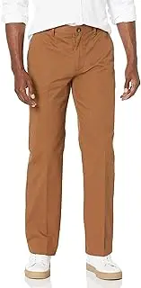 [Amazon Essentials] Men's Classic-Fit Wrinkle-Resistant Flat-Front Chino Pant (Available in Big & Tall), Dark Khaki Brown, 38W x 34L