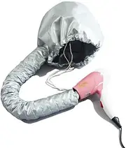AIMALL Bonnet Hair Drying Cap Hat Hood Soft Womens Blow Dryer Hairdressing Tool Home, Ideal for Deep Conditioning and Heat Treatments, 10.2x16.9 in, Silver