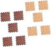 10Pcs Interlocking Eva Floor Mats with Wood Grain Finish Cushioned Tiles for Playrooms Gym Flooring Indoor Exercises and High Traffic Areas