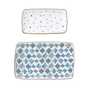 Lenox Blue Bay 2 Piece Nesting Platter Set