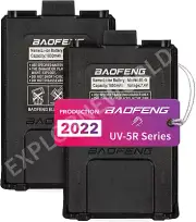 2-PACK BaoFeng 1800mah 7.4V Li-ion BL-5 Battery UV-5R UV-5R Plus BF Series Radio