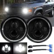 Pair 7inch Round LED Headlights DRL Hi/Lo Beam For Toyota Land Cruiser 1979-1987