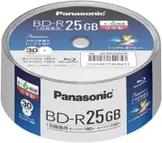 Panasonic BD-R 25GB 6x Speed Blank Blu-ray Recordable Disc 30 Pack Bluray