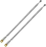 Pack of 2 100 cm 7 Sections Telescopic Antenna FM Portable Radio Antenna Replacement for TV Radio DAB FM/AM Stereo Reception