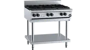 B+S Black Six Burner Boiling Top Cooktop With Stand Natural Gas