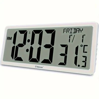 Geevon 36.32cm" Atomic Clock Battery Driven, Automatic Setting Large Atomic Digi