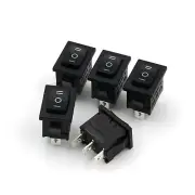 5Pcs Black MR-1 3Pin SPDT Momentary MOM-OFF-MOM Mini Rocker Switch 10A/250VAC