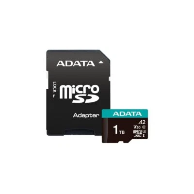 ADATA MICROSDXC Memory Card AUSDX1TUI3V30SA2-RA1, 1TB, Class 10, U3, V30, Black