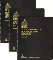 Bookkeeping Record Book Weekly 128 Pages 9 X 11 Inches, Brown, 3 Pack