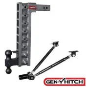 GENY MegaDuty 16K 17.5" Drop 2" Adjustable Hitch Stabilizer Pintle w/ Ball 2K TW