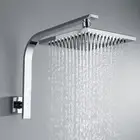Decaura 8'' Rain Shower Head Set Brass Square Gooseneck Shower Wall Arm Chrome