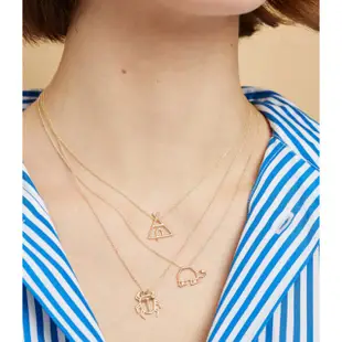 【Aliita】時尚可愛鑽飾點綴烏龜造型9K金項鍊(金)