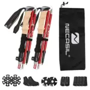 Trekking Poles Ultralight Aluminum Alloy Folding Hiking Nordic Walking Stick New