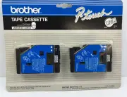 BROTHER TC 10 LAMINATED LABELS TAPE CASSETTE FOR P TOUCH dual pack