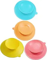 MOBUTOFU Ergonomic Handle Suction Cup Baby Bowl Reusable Silicone Suction Pads for Boys and Girls Plates Bowl Set