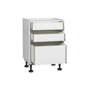 Kaboodle 600mm White 3 Drawer Base Kitchen Cabinet