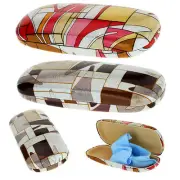 SA106 Art Deco Geometric Print Clam Shell Hard Eyewear Case