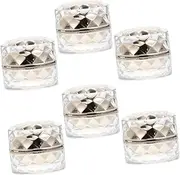 LIFKOME Diamond Shape Acrylic Cream Boxes 6 Mini Travel Containers Cream Leakproof Compact