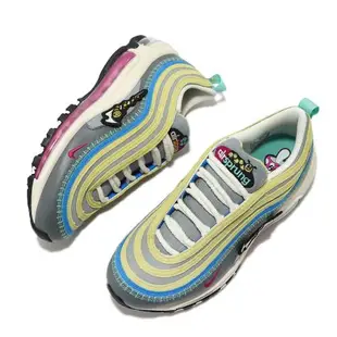 Nike 休閒鞋 Air Max 97 SE GS 童鞋 大童 女鞋 灰黃 子彈 刺繡 復古 氣墊 DN4381-001 [ACS 跨運動]