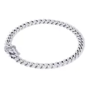 10K White Gold 5.5mm Miami Cuban Link Chain Italian Bracelet Mens Womens 7.5"