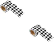 jojofuny 2 Rolls Chalkboard Stickers Strips Paper for Bulletin Board White and Black Bulletin Board Border Borders Border Wall Festival Supplies Coated Paper Stickers